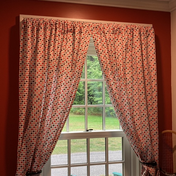 LAND OF NOD *4 Panels* 50"x63" Polka Dot Spotty Curtains Lined - Picture 4 of 11